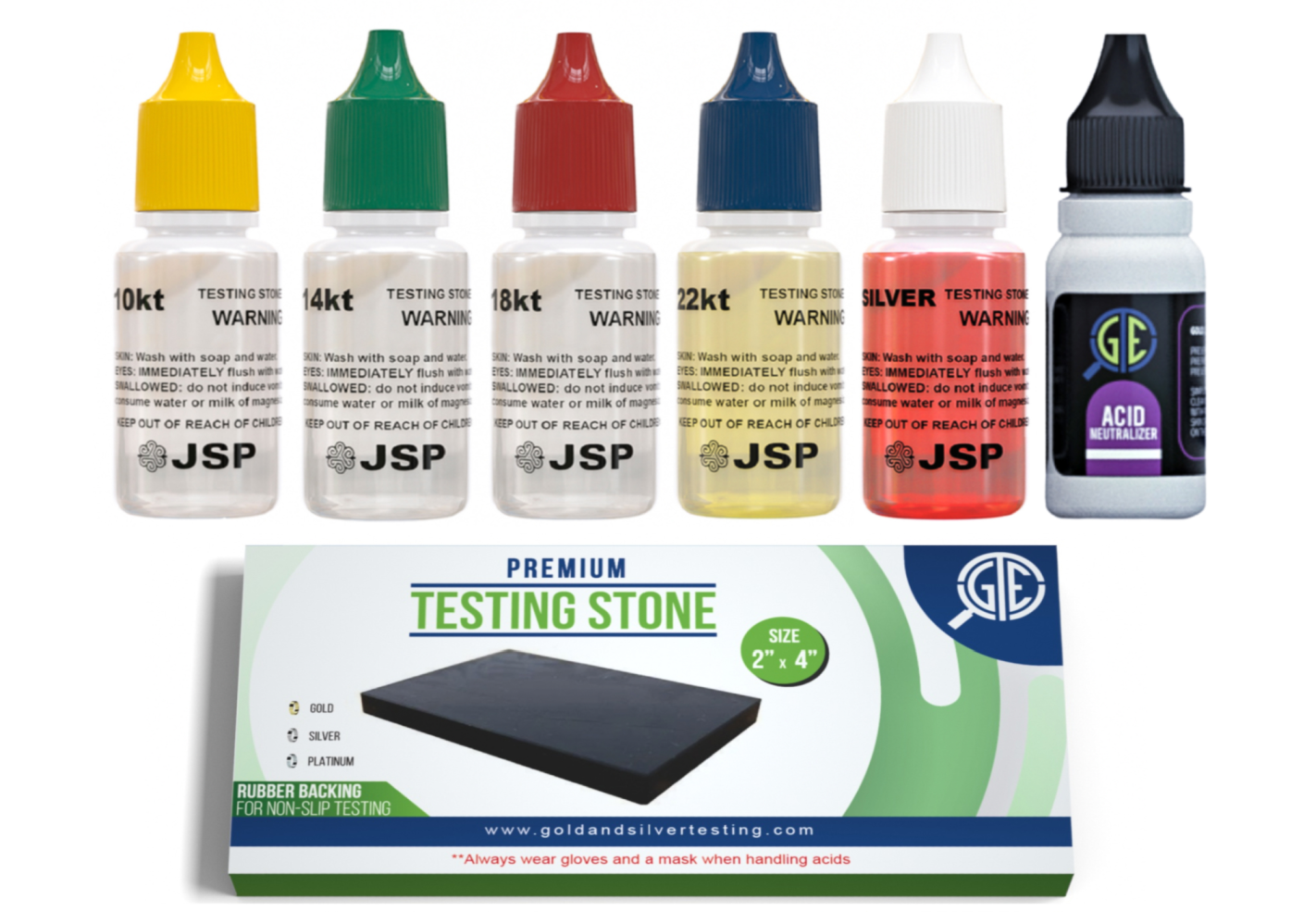 Gold Silver Jewelry Test Kit 10K 14K 18K 24K Precious Metals Scrap Bar Tester