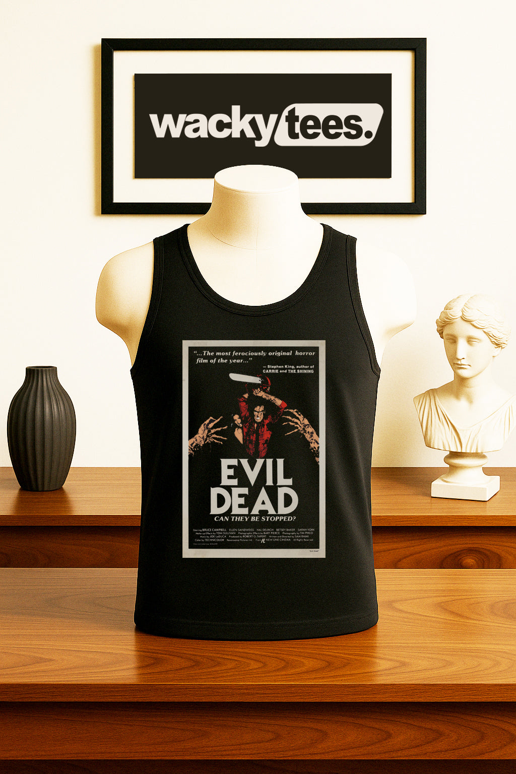 Evil Dead 1981 Can They Be Stopped Horror Poster Style Graphic Tee Shirt