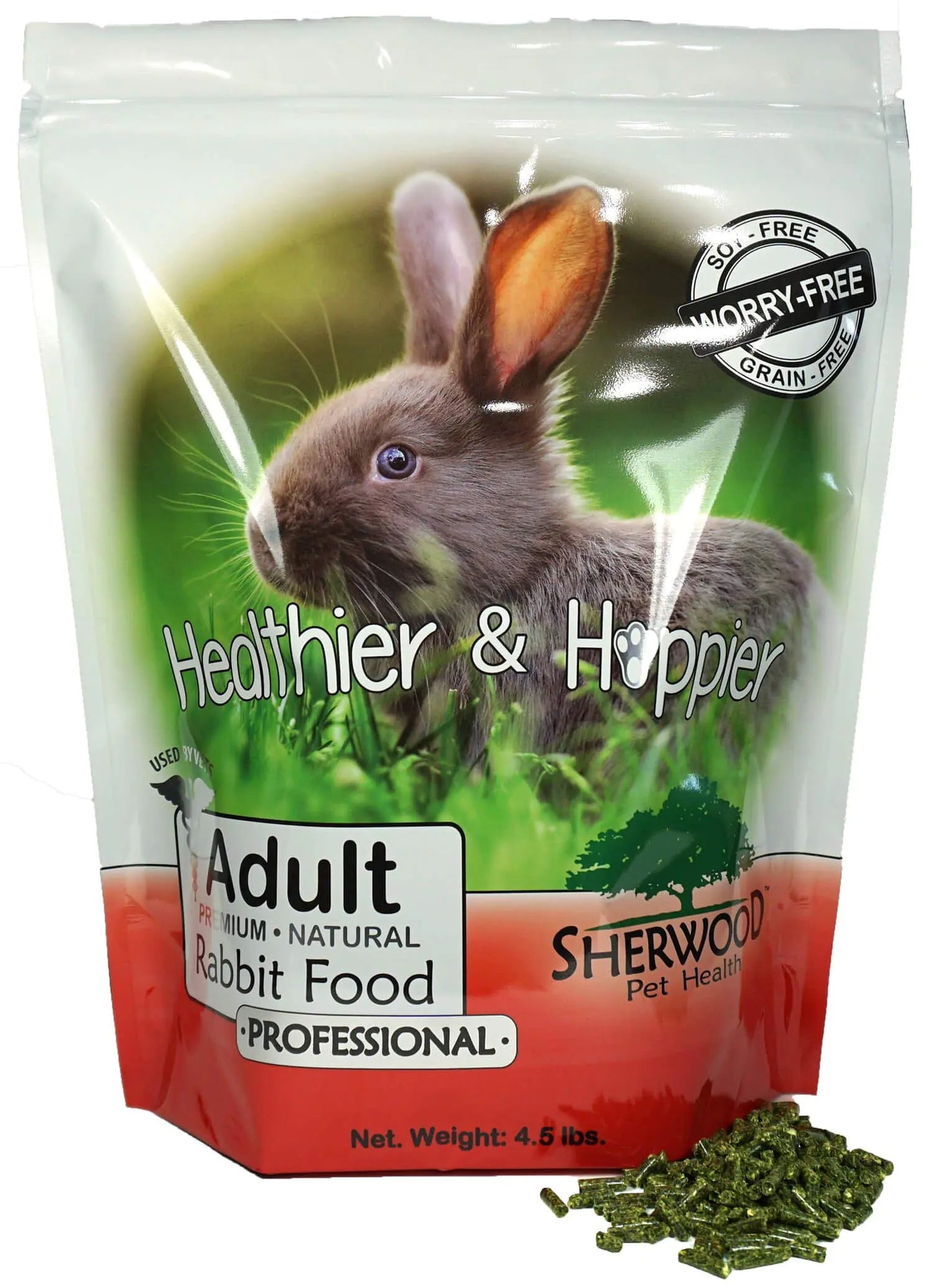 Sherwood Pet Health Adult Rabbit Food Professional (Alfalfa) 4.5 lbs Grain and Soy-Free for Better Digestion