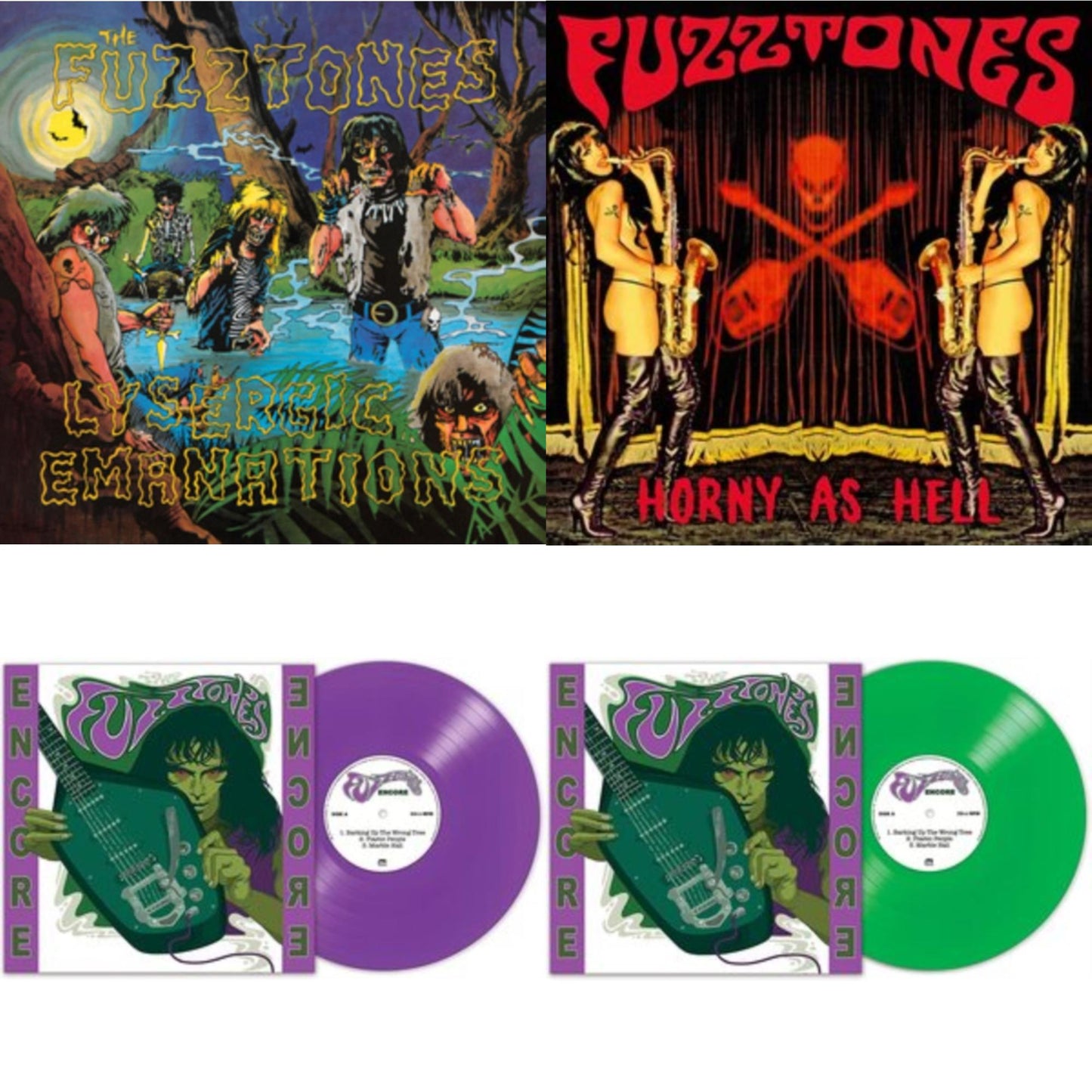 Fuzztones - Lysergic Emanations (1985) (Remastered & Expanded) & Horny As Hell & Encore (Purple LP Vinyl) & Encore (Green LP Vinyl)