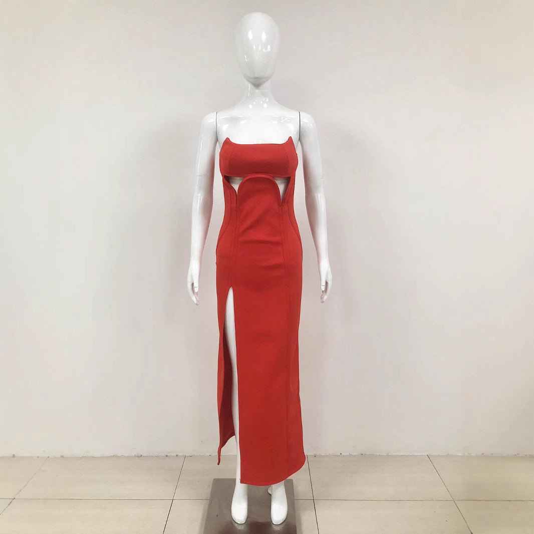 European Elegant Strapless :Sexy Long Dress