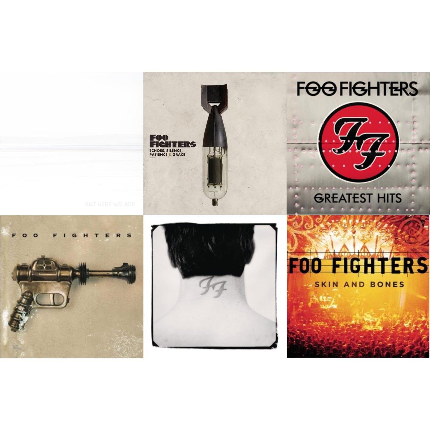 But Here We Are (White LP Vinyl) & Echoes Silence Patience & Grace & Greatest Hits (2LP/Dl Card/Gatefold) & Foo Fighters (Dl Card) & There Is Nothing Left To Lose (2LP/Dl Card) & Skin & Bones (2LP/Dl Card)