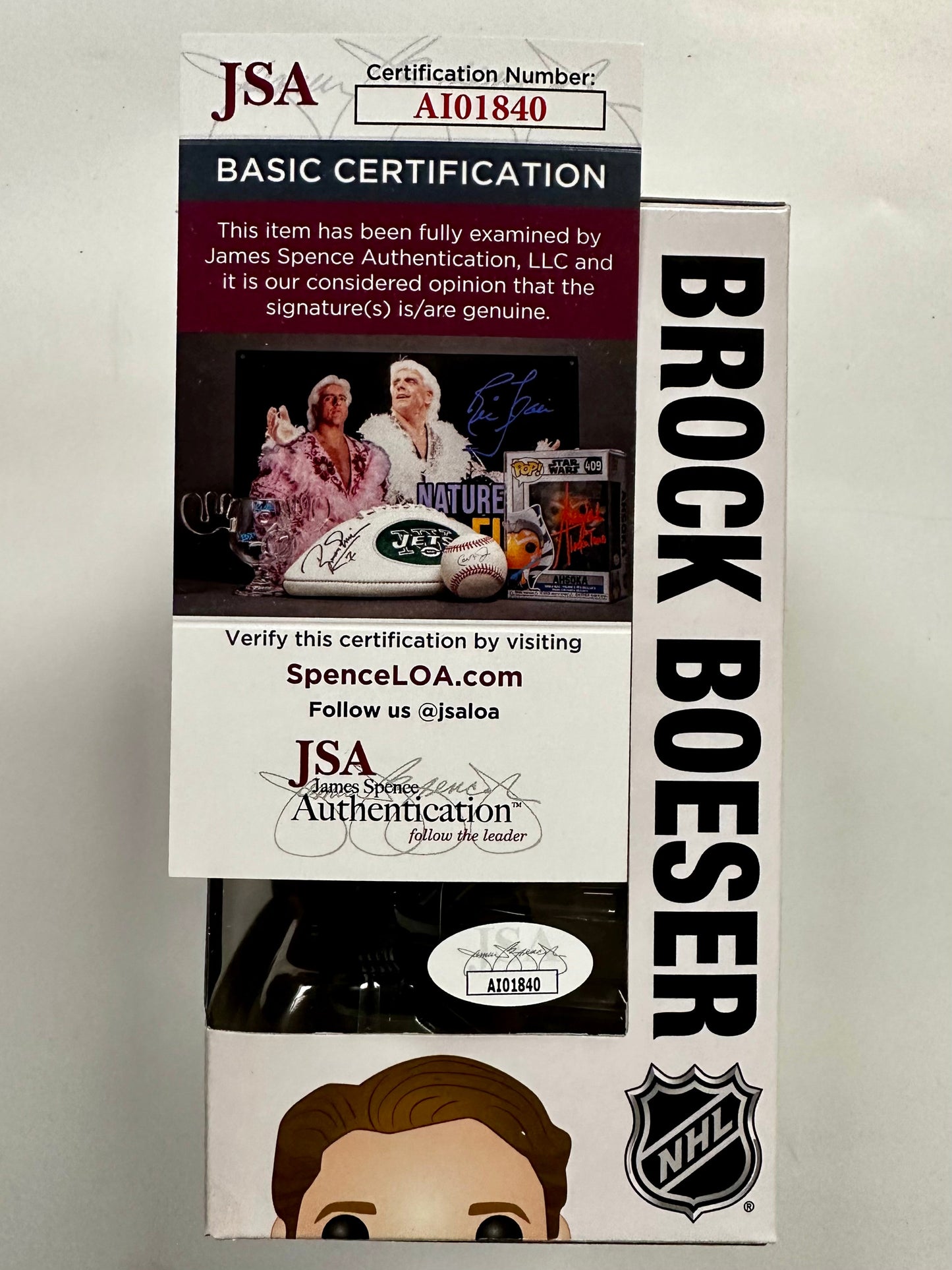 Brock Boeser Signed NHL Hockey Vancouver Canucks Funko Pop! #28 With JSA COA