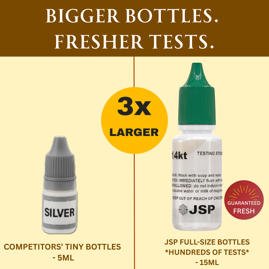 JSP 10K Yellow & White Gold Jewelry Test Testing Acid Solution Tester Bottle