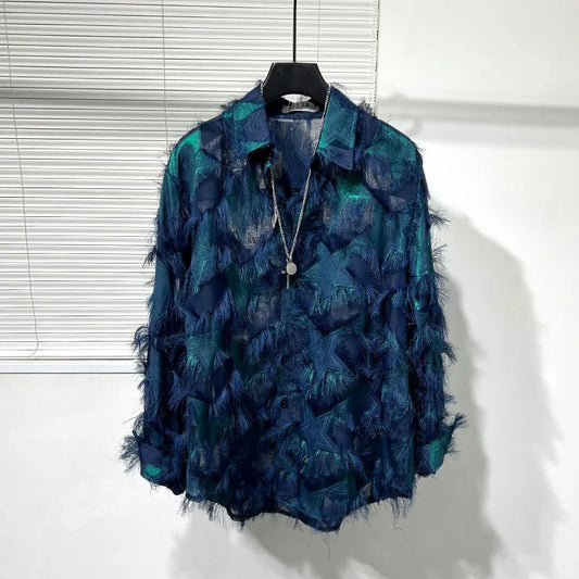 FRINGE THEORY – See-Through Tassel Blouse for Night Stages, Day Crimes, and Loud Entrances - Premium  from dsers - Just $66.66! Shop now at Lizard Vigilante