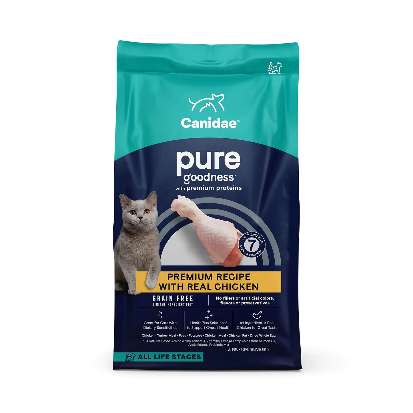 Canidae Pure Grain Free Dry Cat Food with Real Chicken 10 lbs.