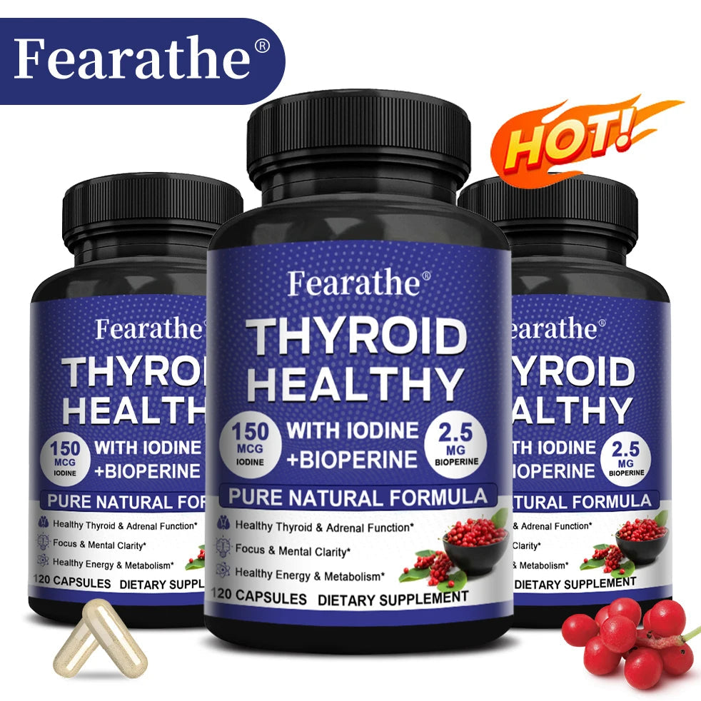 Fearathe Thyroid Support Complex Supplement - Energy, Focus, Boosts Brain Function and Metabolism, Concentration, Vitamin B12 - Premium  from Lizard Vigilante - Just $28.99! Shop now at Lizard Vigilante