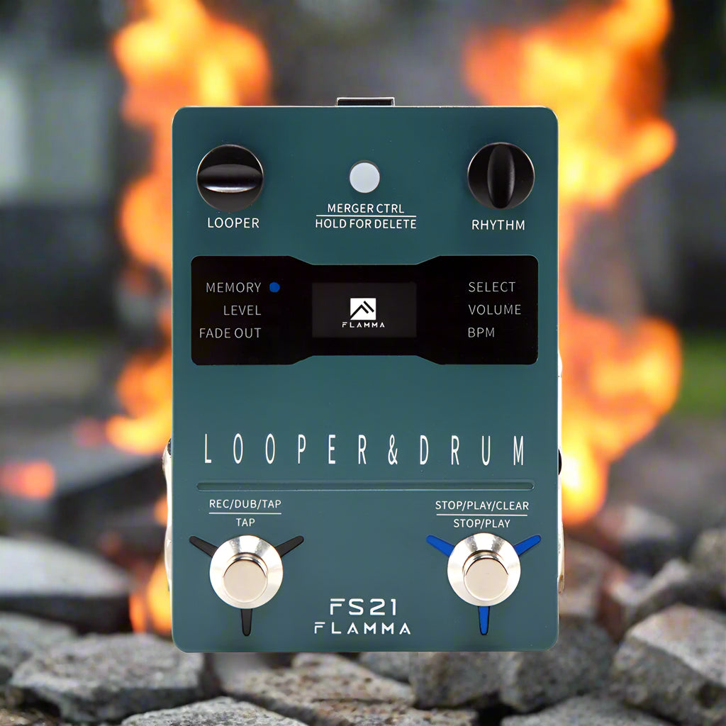 Flamma Looper & Drum pedal on a white background