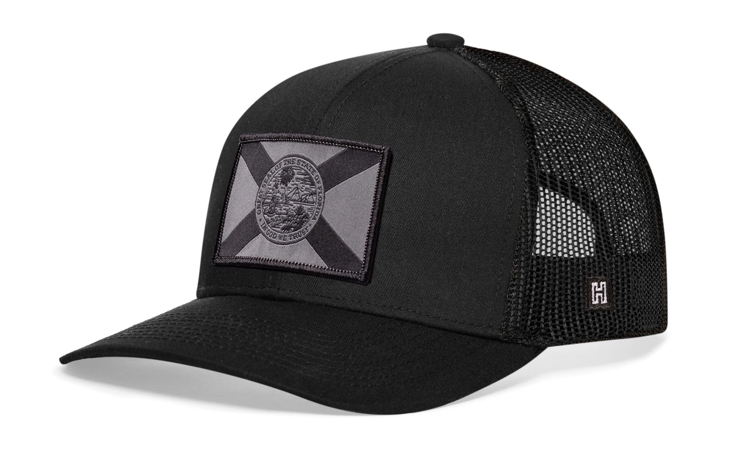 Florida Flag Trucker Hat  |  Black tactical Snapback