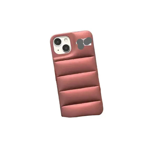For iPhone phone case For Fashion Brand Down Jacket Phone Case For iPhone Coffee Copper Color