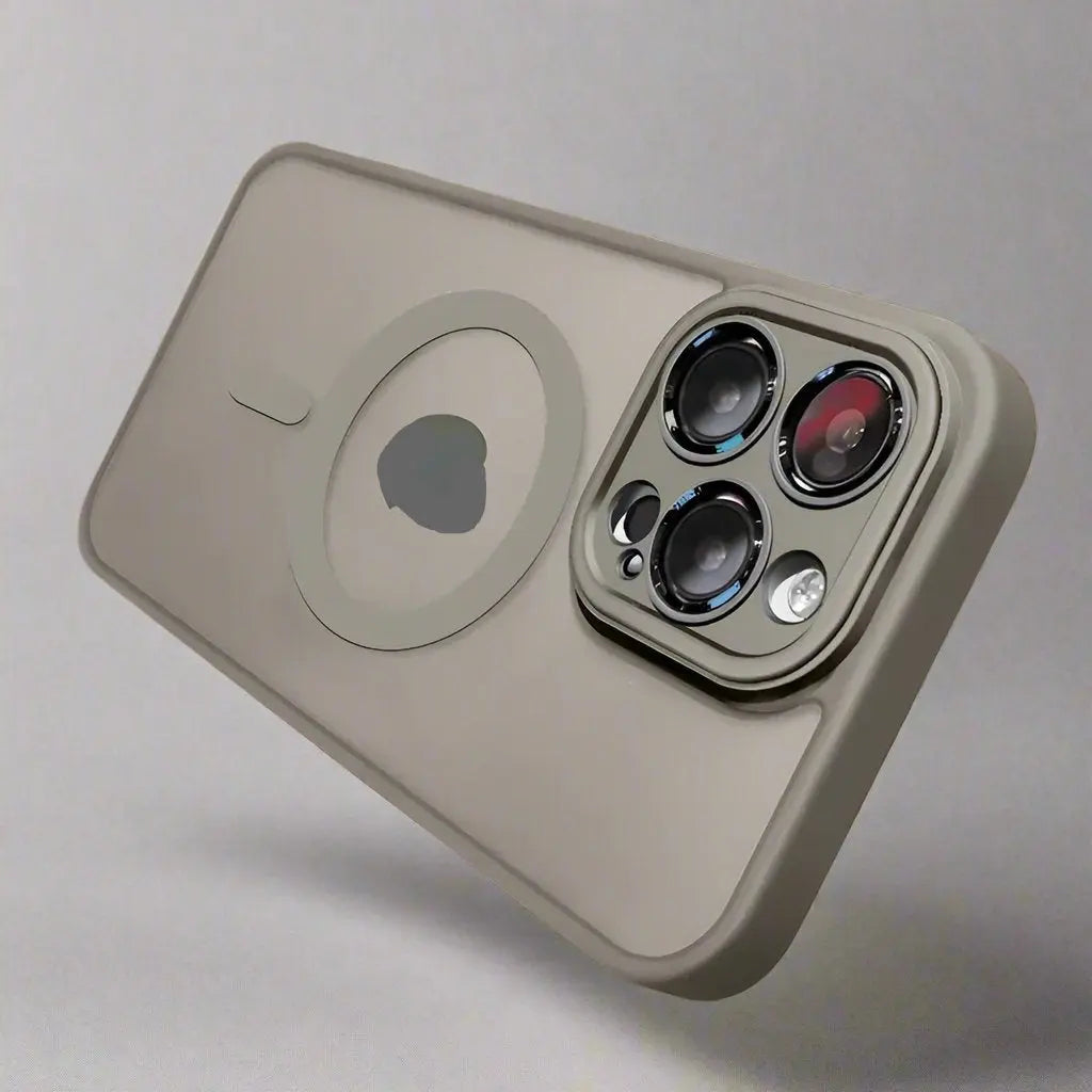 Magnetic Charging Case For Matte Armor Magnetic Wireless Charging Case For iPhone Shockproof Lens Protection Grey Matte