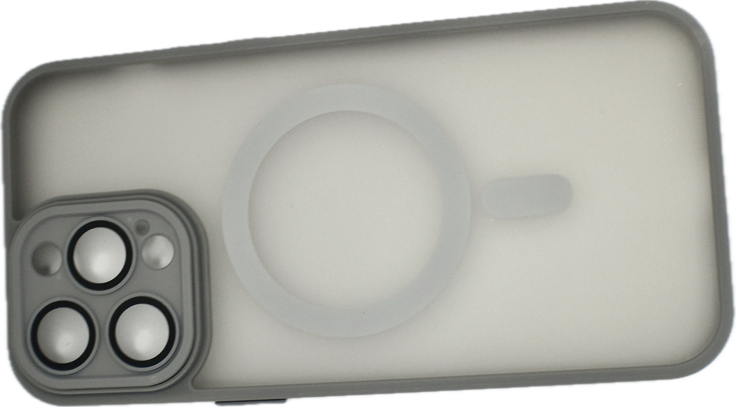 Magnetic Charging Case For Matte Armor Magnetic Wireless Charging Case For iPhone Shockproof Lens Protection Grey Matte