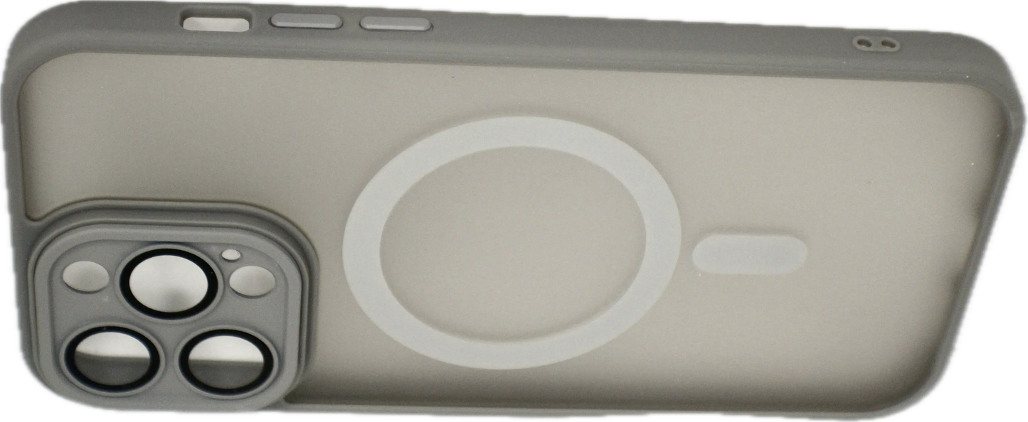 Magnetic Charging Case For Matte Armor Magnetic Wireless Charging Case For iPhone Shockproof Lens Protection Grey Matte