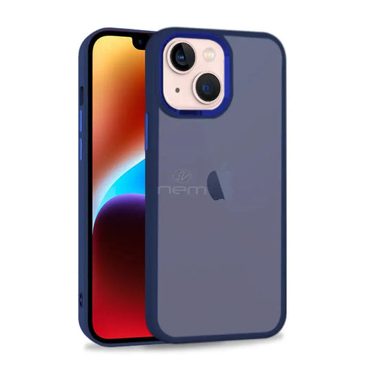 For iPhone 14 Pro case Matt Bumper TPC Case - Blue