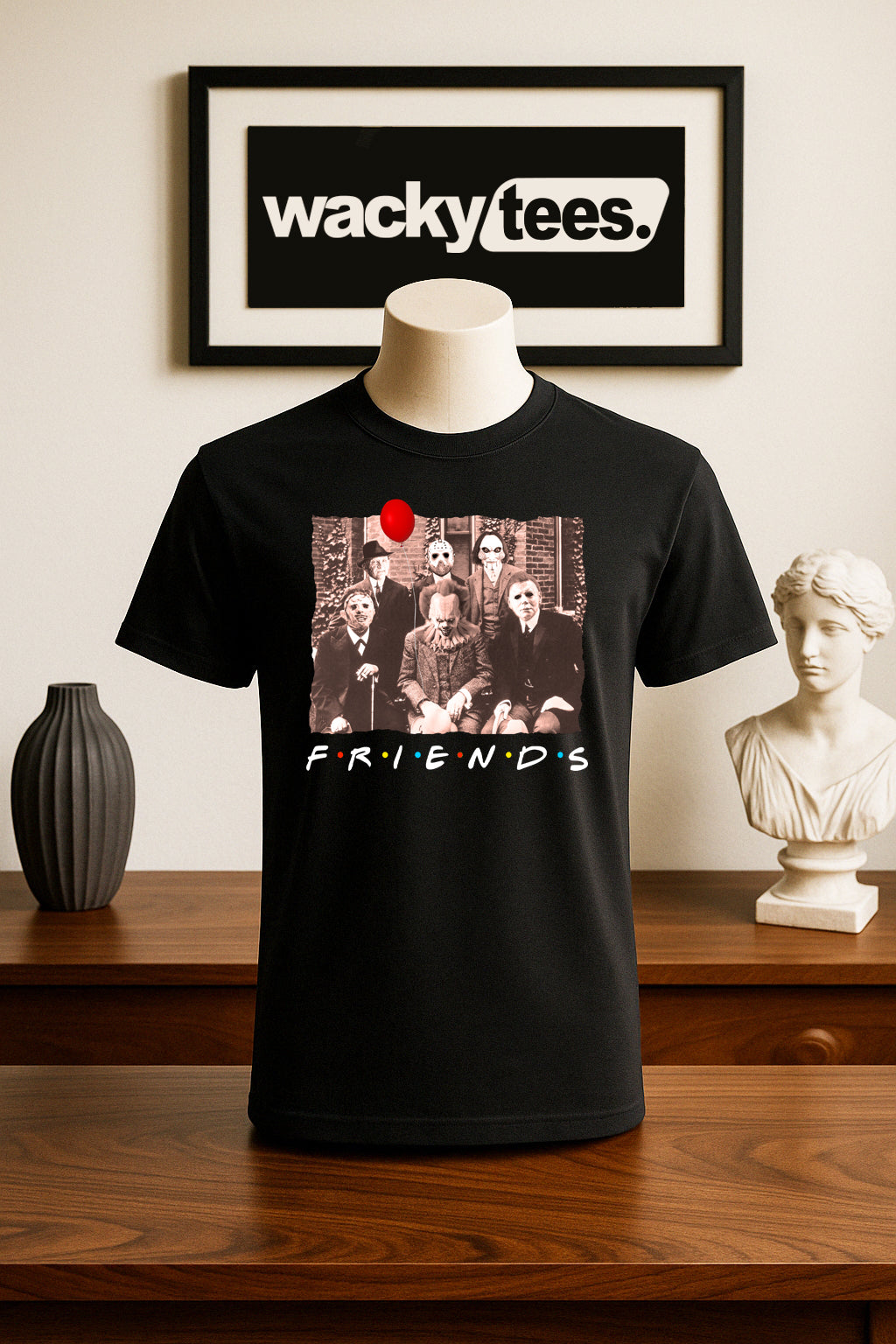 Friends Serial Killers Old Portrait Horror Terror Halloween Graphic Tee Shirt