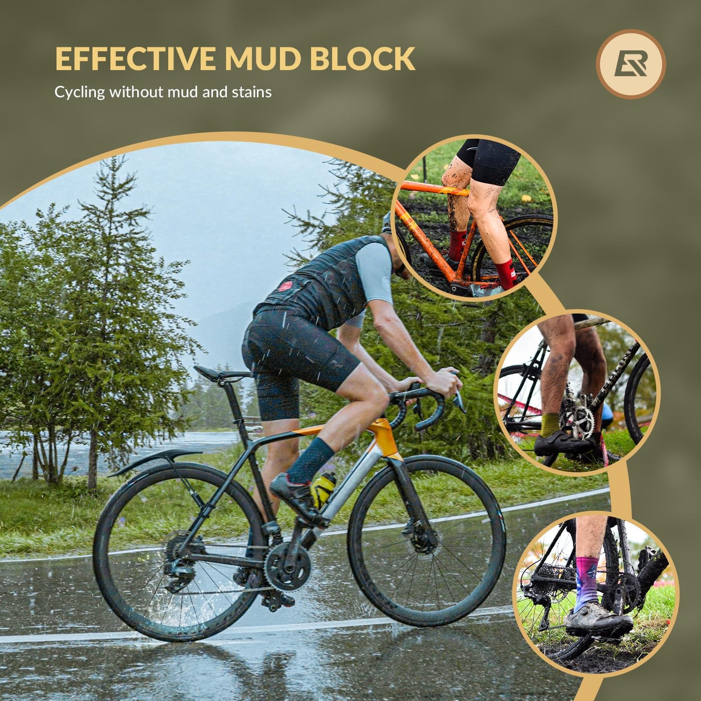 ROCKBROS Adjustable Bike Fender for 26"/27.5"/29" MTB Mud Guards