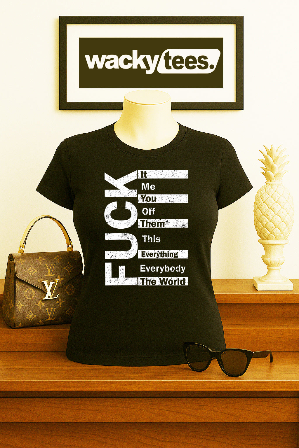 F Word Fuck Swearing List Adult Humor Funny Graphic Tee Shirt