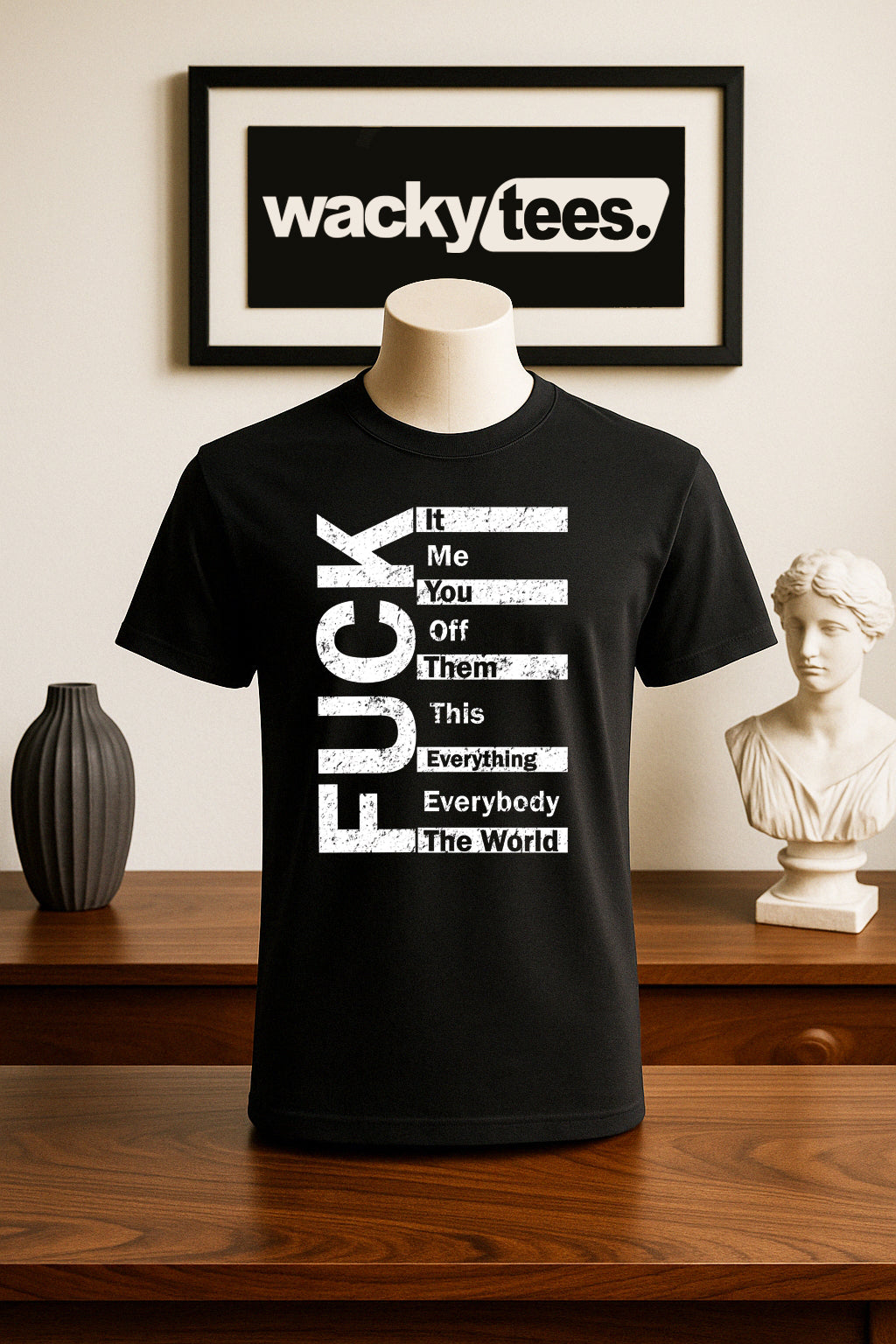 F Word Fuck Swearing List Adult Humor Funny Graphic Tee Shirt
