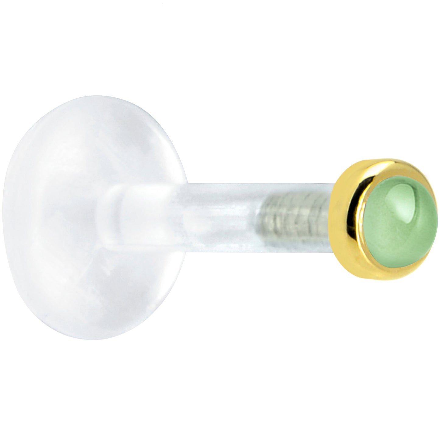 Solid 14K Yellow Gold 2mm Genuine Peridot Bioplast Push in Monroe