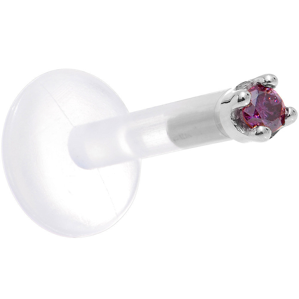 Solid 14K White Gold 1.5mm Genuine Purple Diamond Bioplast Push in Monroe