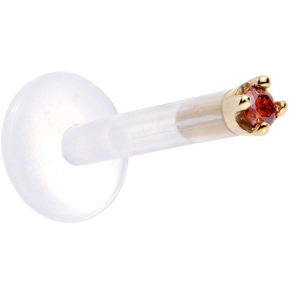 Solid 14K Yellow Gold 1.5mm Genuine Red Diamond Bioplast Push in Monroe