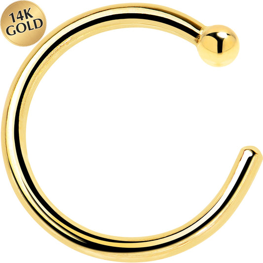 18G 5/16 Solid 14K Yellow Gold Nose Hoop