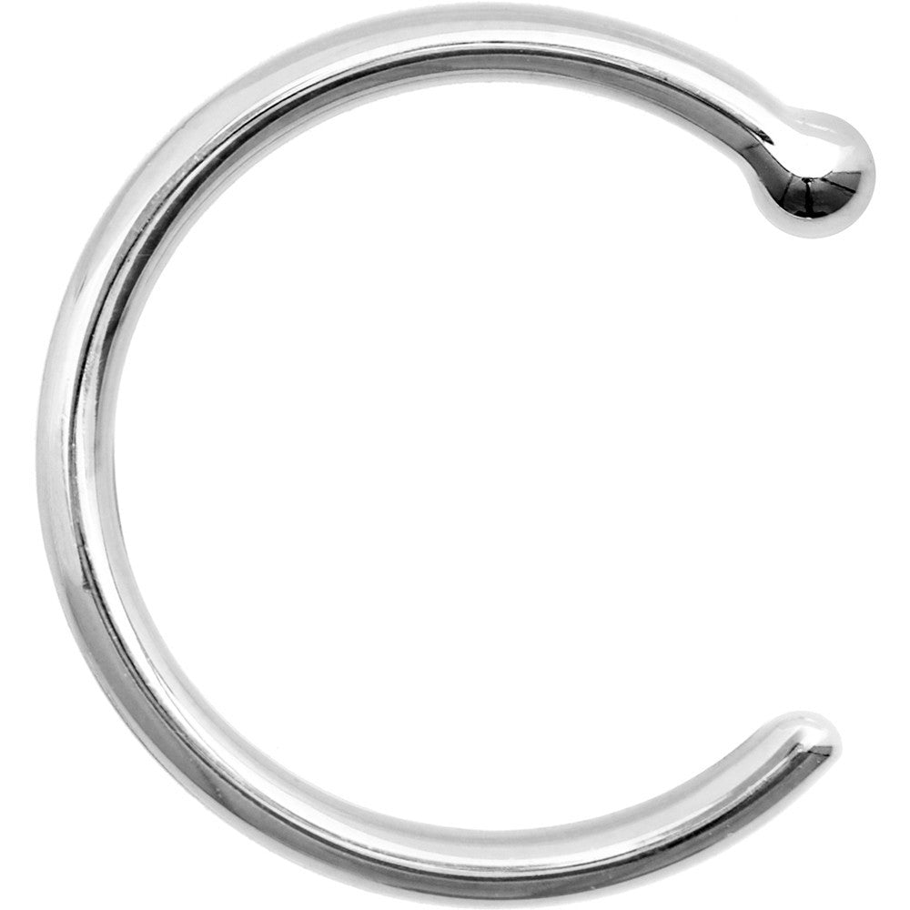 18G 5/16 Solid 18K White Gold Nose Hoop