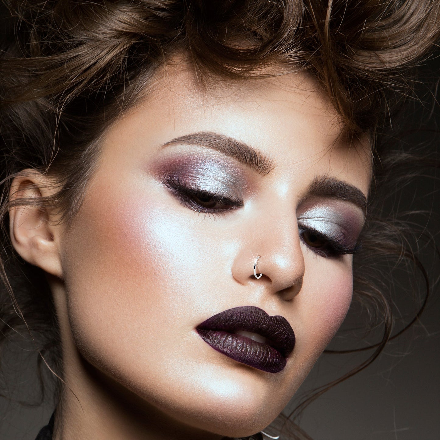 20G 3/8 Solid 18K White Gold Nose Hoop