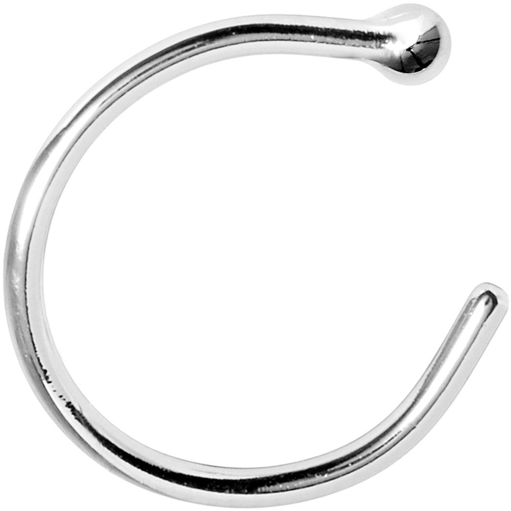20G 5/16 Solid 18K White Gold Nose Hoop