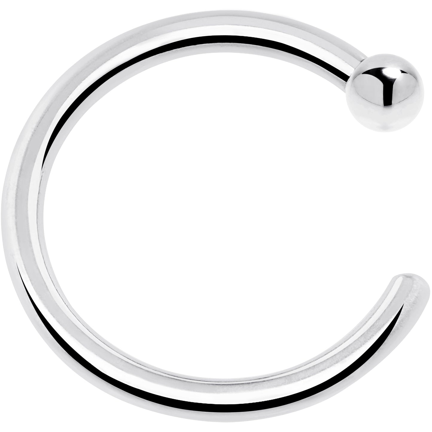 20G 1/4 14k Solid White Gold Nose Hoop