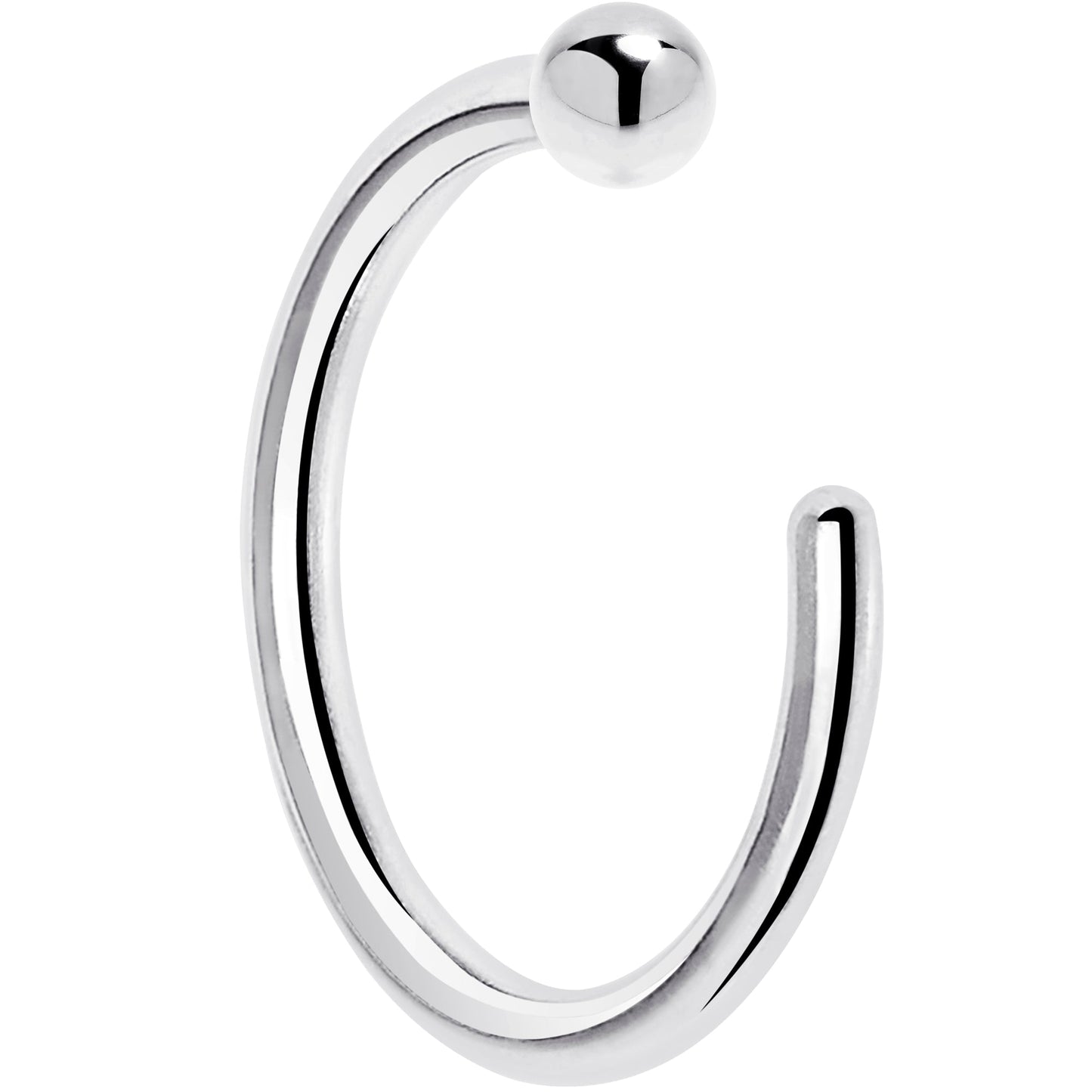20G 1/4 14k Solid White Gold Nose Hoop