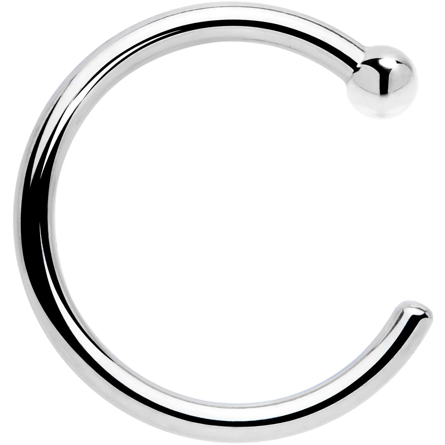 20G 1/4 14k Solid White Gold Nose Hoop