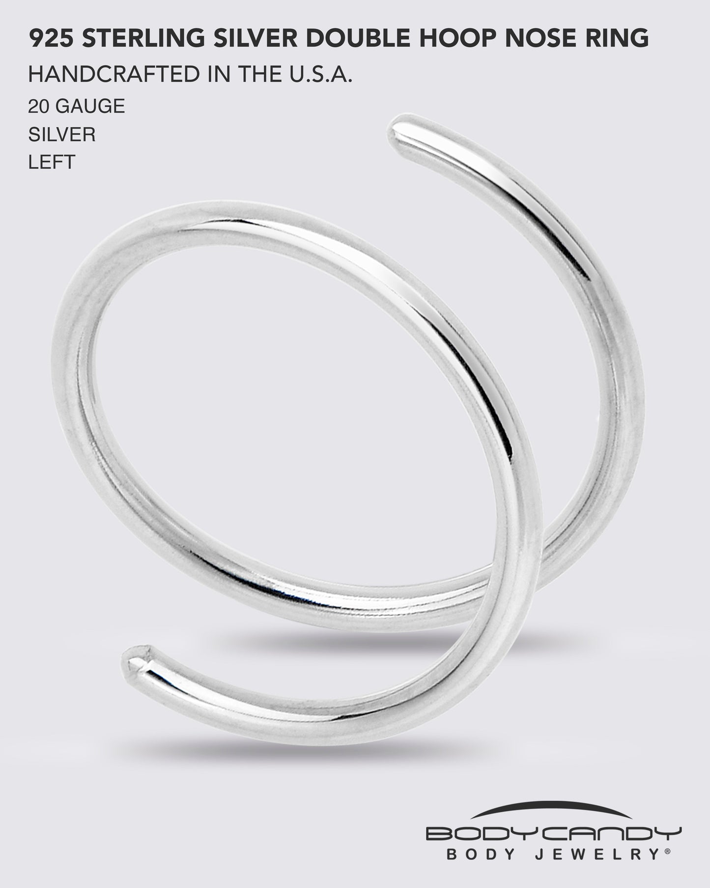 Spiral Nose Rings Double Hoop 20G