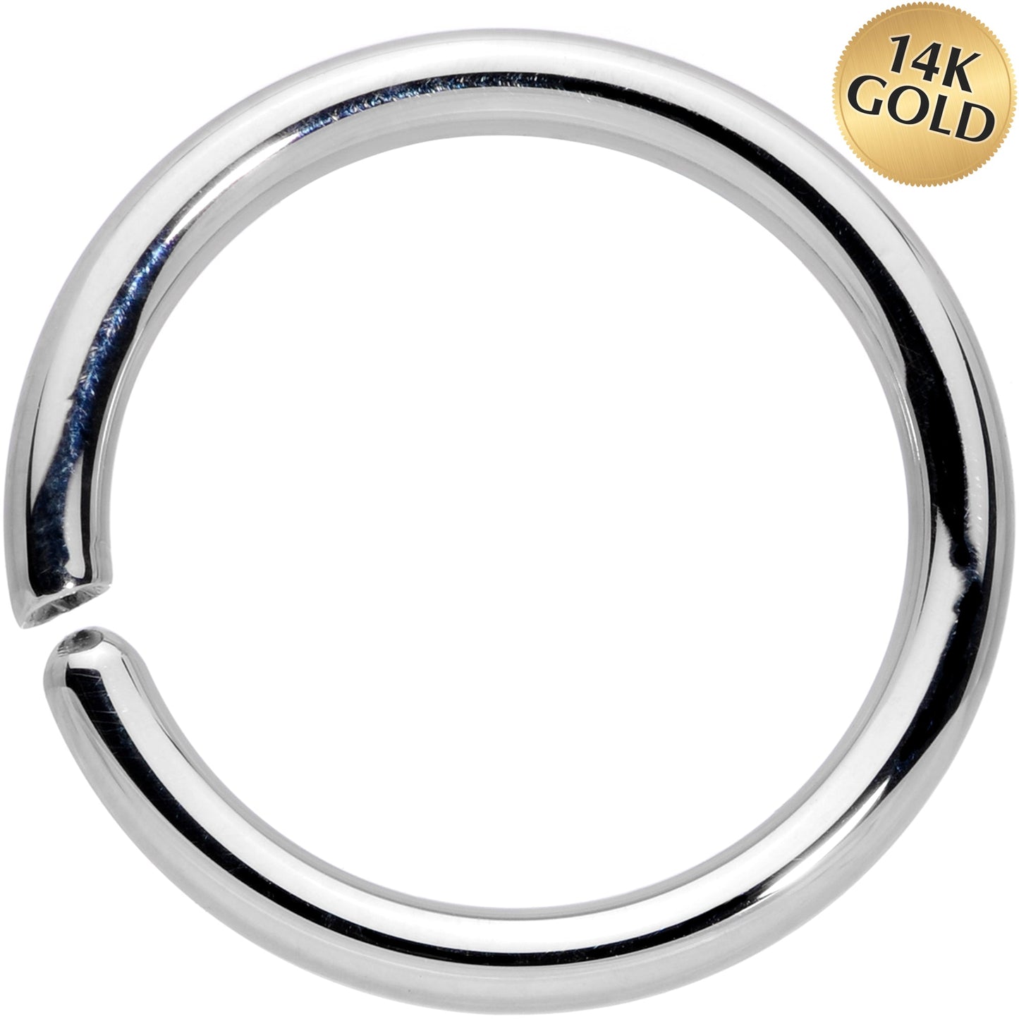 14G 7/16 Handcrafted Solid 14k White Gold Seamless Circular Ring