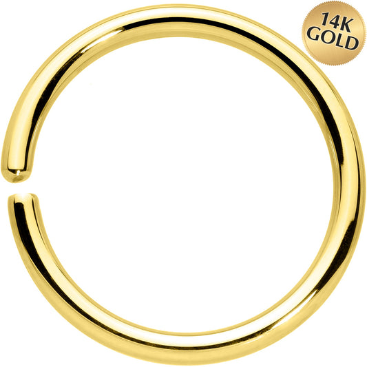 14G 1/2 Handcrafted Solid 14k Yellow Gold Seamless Circular Ring