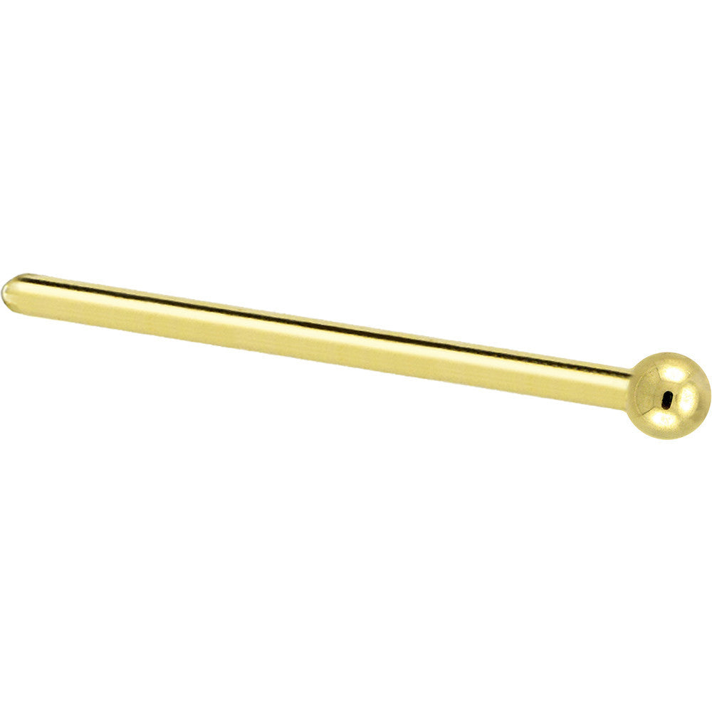Solid 14K Yellow Gold 1.5mm Ball Nose Ring