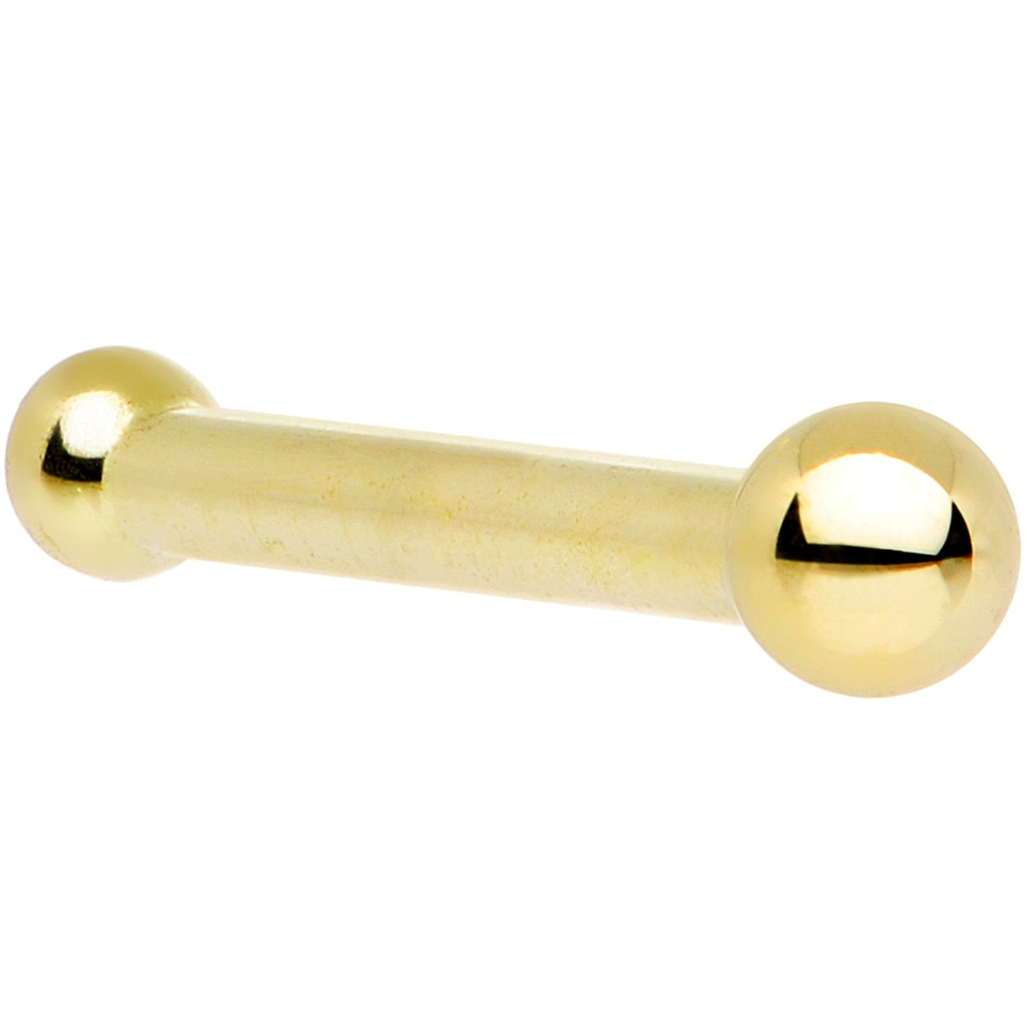 Solid 14K Yellow Gold 1.5mm Ball Nose Ring