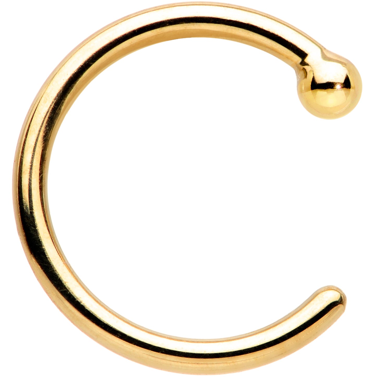 20G 1/4 18k Yellow Gold Nose Hoop