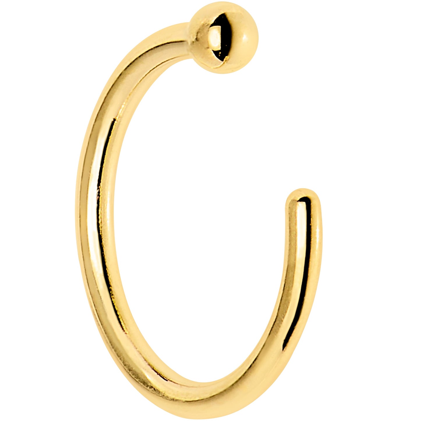 20G 1/4 18k Yellow Gold Nose Hoop