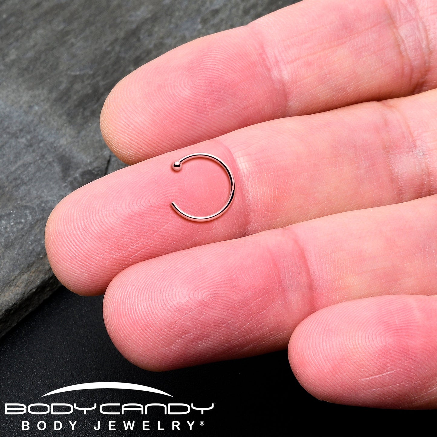 20G 5/16 Solid 18K Rose Gold Nose Hoop