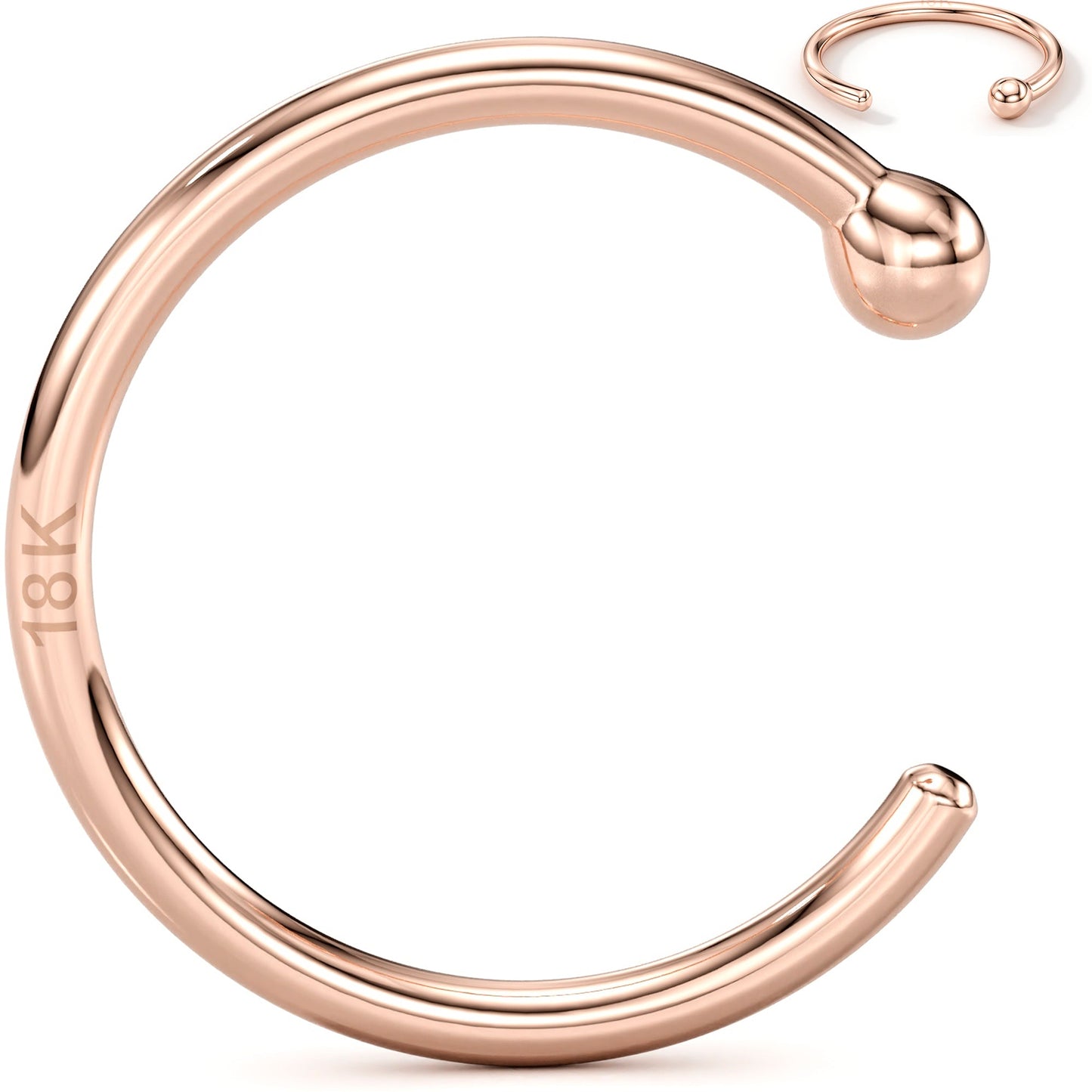 20G 5/16 Solid 18K Rose Gold Nose Hoop