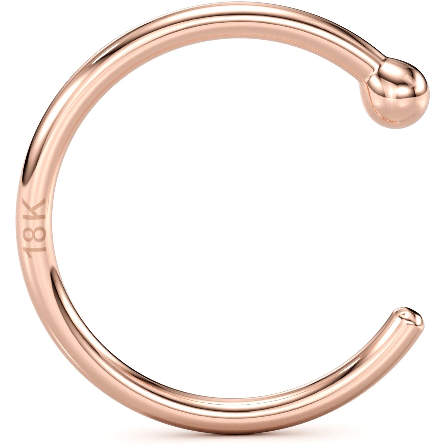 20G 5/16 Solid 18K Rose Gold Nose Hoop