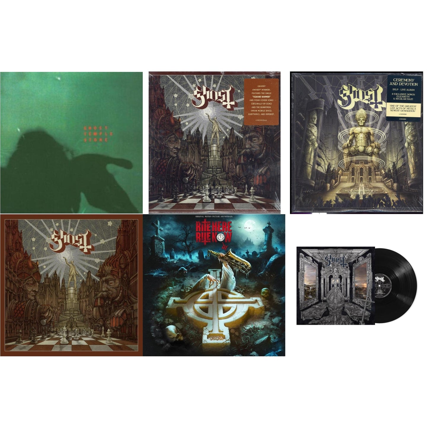 Temple Stone (Clear Green LP Vinyl) & Popestar & Ceremony & Devotion (2LP) & Popestar (Grey Smoke LP Vinyl) & Rite Here Rite Now (Ost) (2LP) & Skeleta