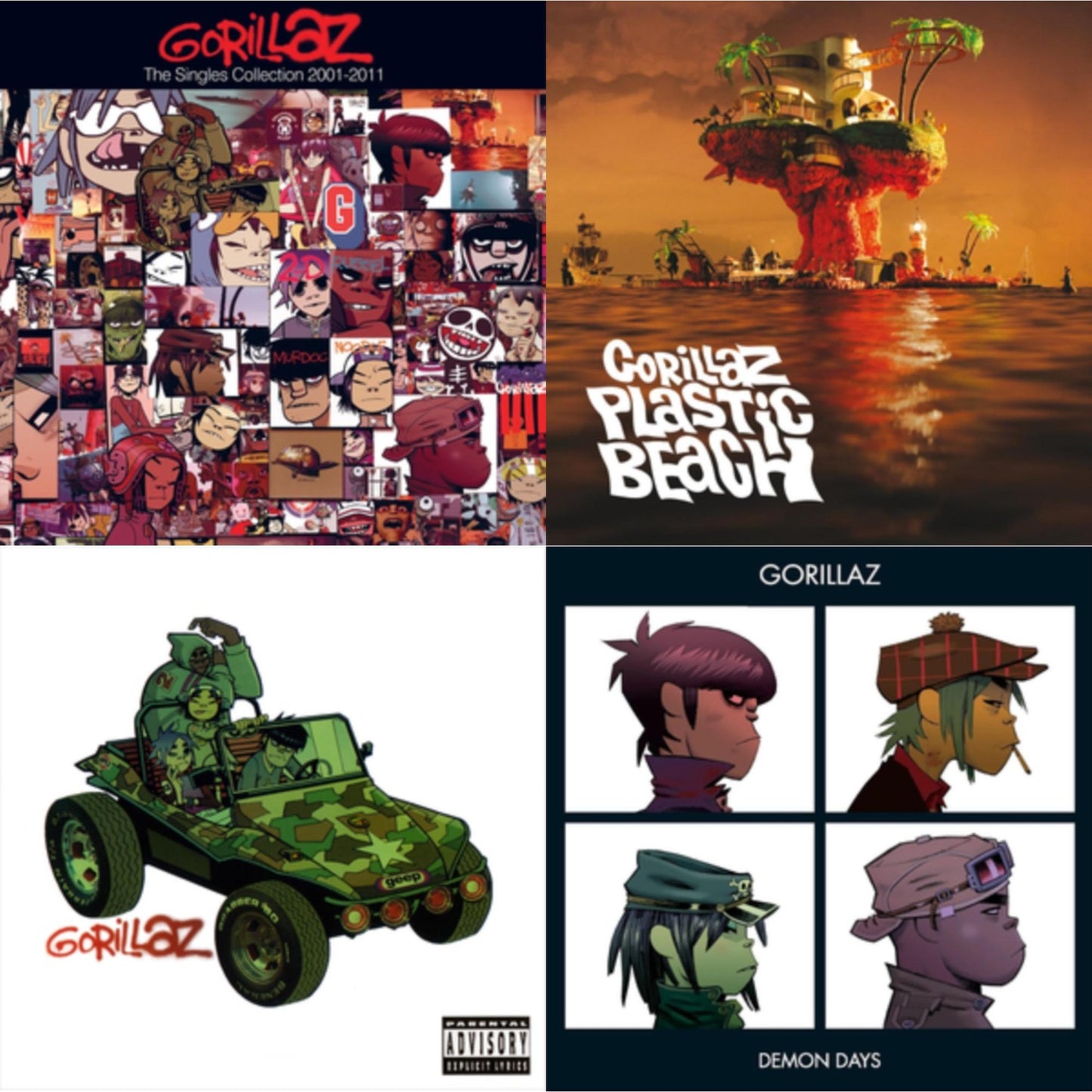 Gorillaz - Demon Days & Plastic Beach & Singles Collection 2001 -  2011 & Gorillaz - CD Bundle