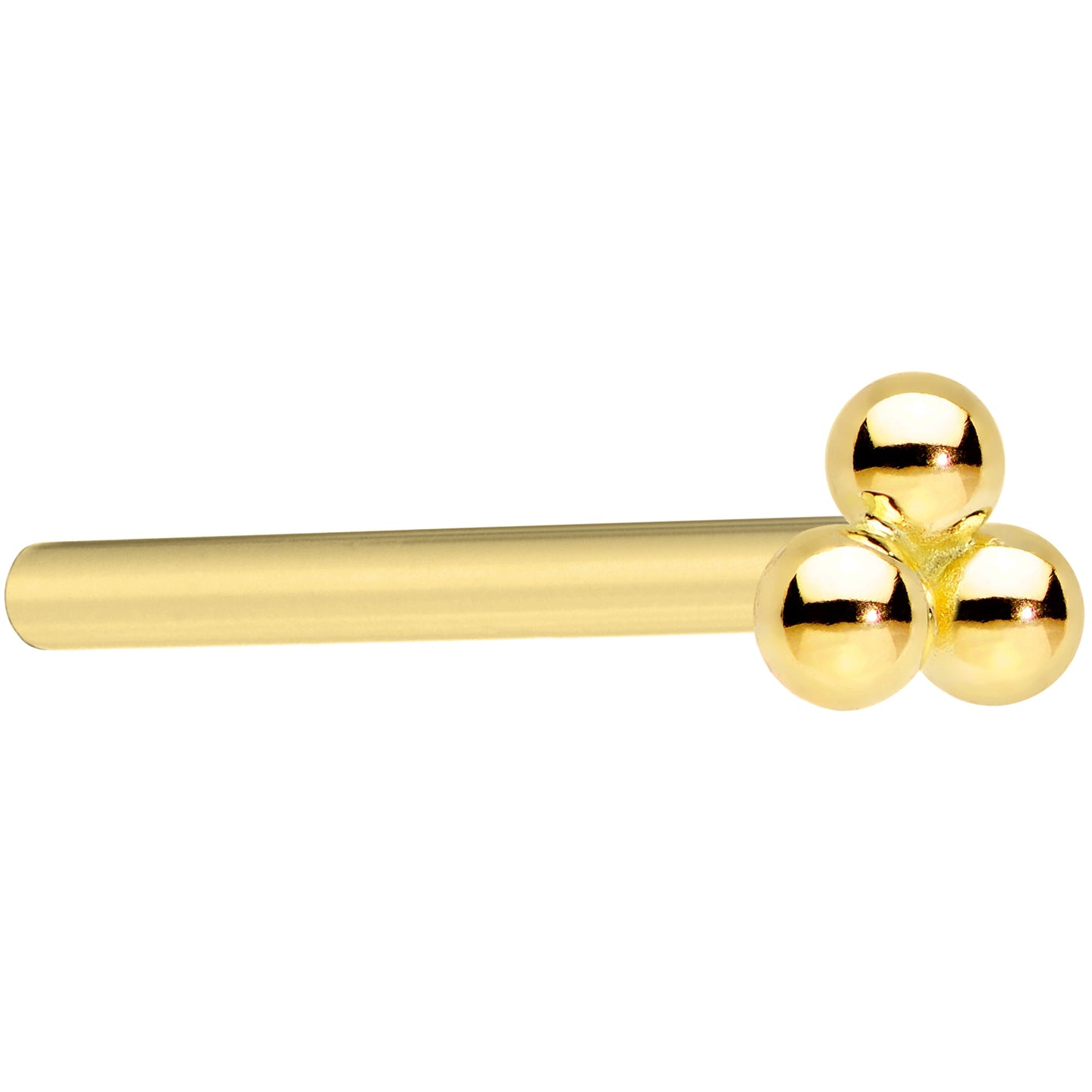 14k Yellow Gold 3mm Trinity Nose Ring