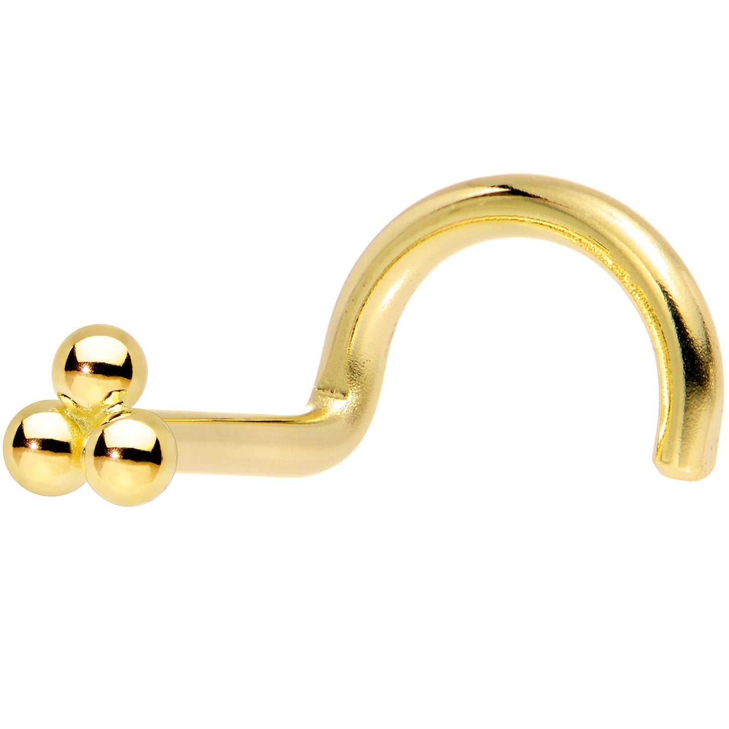 14k Yellow Gold 3mm Trinity Nose Ring