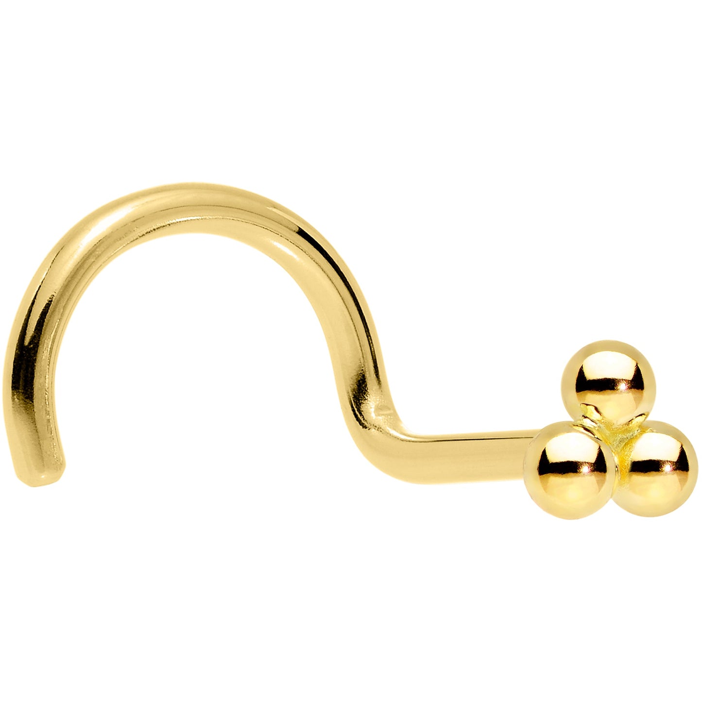 14k Yellow Gold 3mm Trinity Nose Ring
