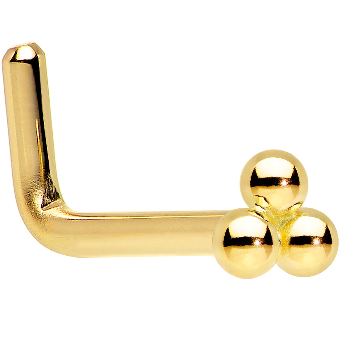 14k Yellow Gold 3mm Trinity Nose Ring
