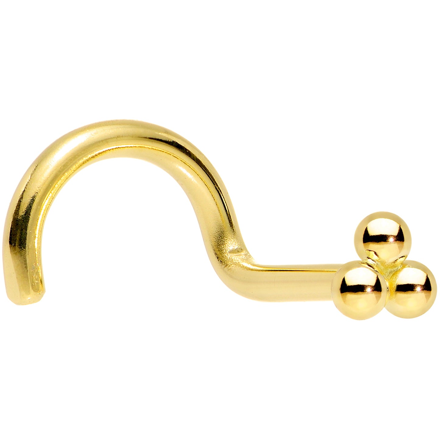 14k Yellow Gold 3mm Trinity Nose Ring