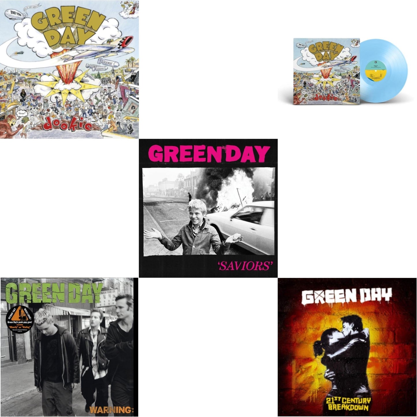 Warning & Dookie (X) (Baby Blue LP Vinyl) & Saviors (180G/Deluxe LP Vinyl) & 21St Century Breakdown & Dookie